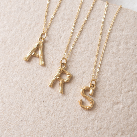 INITIAL BAMBOO NECKLACE 
